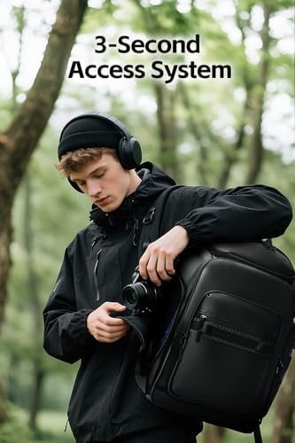 BOPai Camera Backpack Bag Professional Waterproof for Photographers with Rain Cover, Tripod Holder, Small Bag Photography Backpack Case men - Image 5